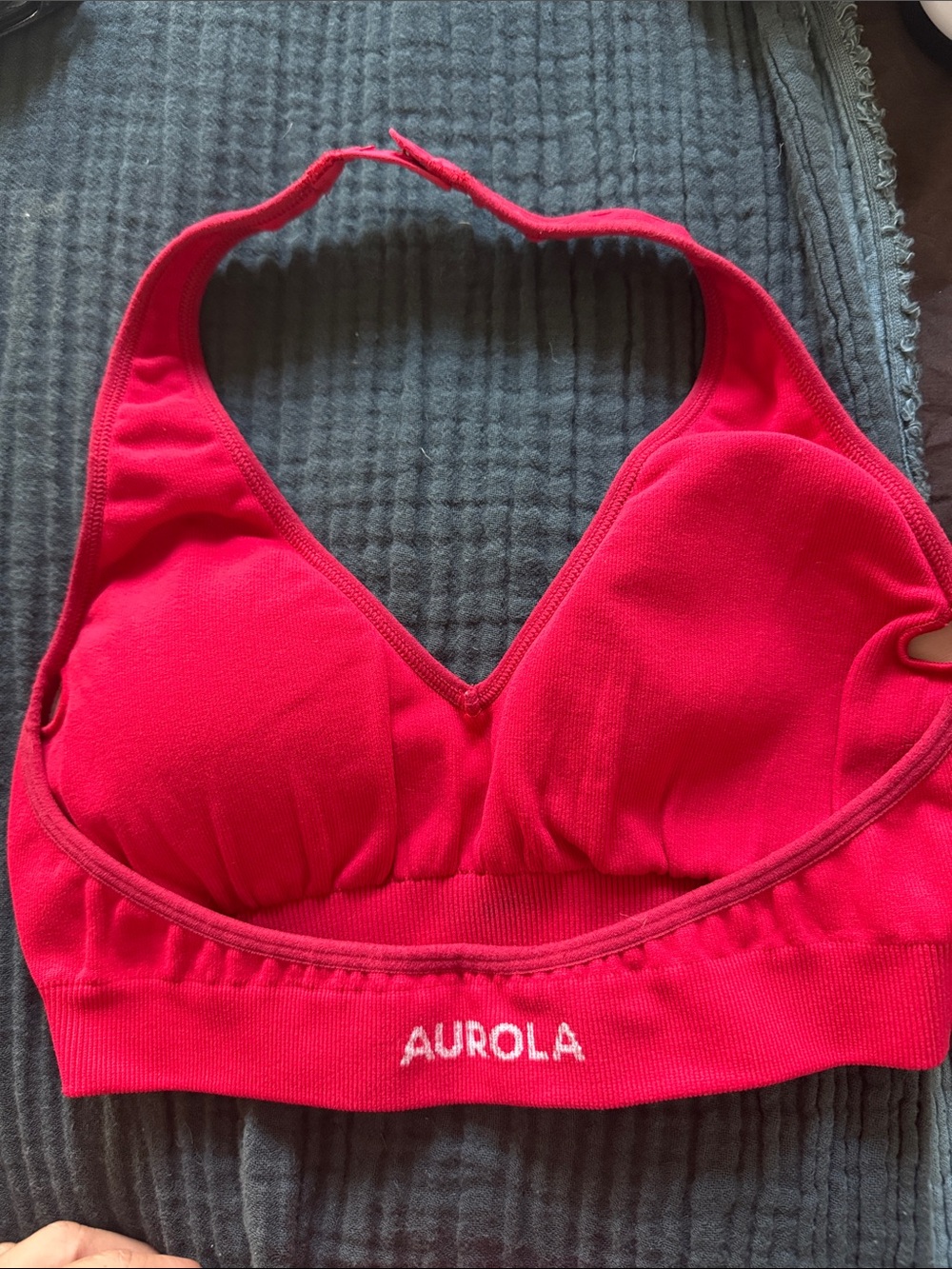 Women's Red Halter Sports Bra